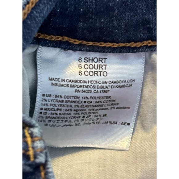 Old Navy Curvy Mid Rise Straight Jeans Womens 6 Short Stretch Blue Denim - Picture 4 of 4